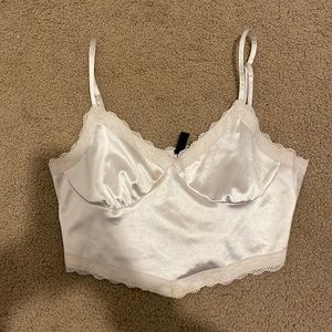 H&M cropped satin laced tank top US small
